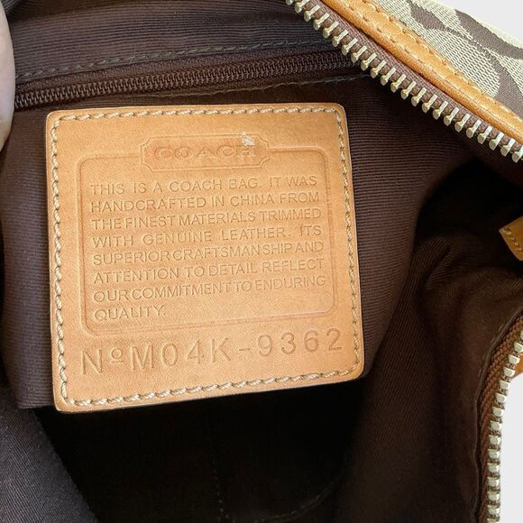 Coach Signature Leather Slim Crossbody Shoulder Bag Vintage M04K 9362 Khaki - Picture 16 of 16